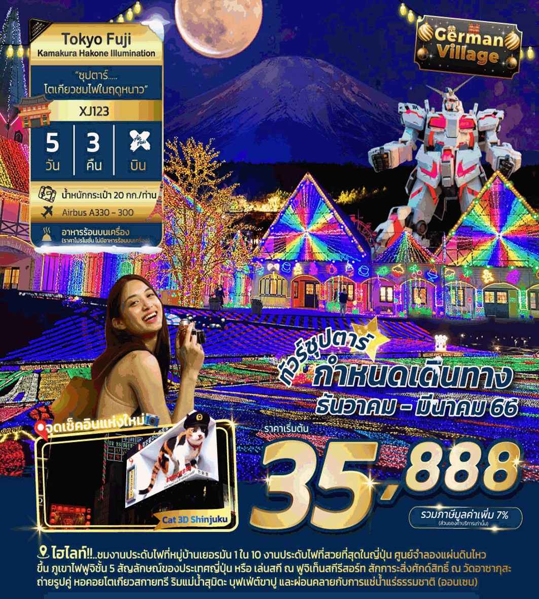 ืทัวร์ญี่ปุ่น AJP65-09 TOKYO FUJI KAMAKURA HAKONE ILLUMINATION (120267)