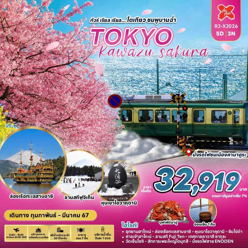 ทัวร์ญี่ปุ่น AJP68-30 TOKYO KAWAZU SAKURA โตเกียว ชมพูบานฉ่ำ (080367)