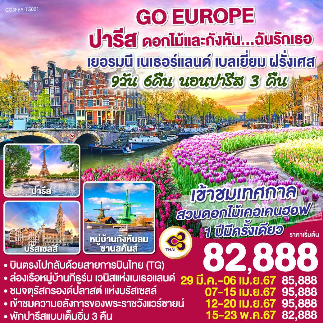 ทัวร์ยุโรป AEU83-64 ปารีส ดอกไม้และกังหัน ฉันรักเธอ (150567)