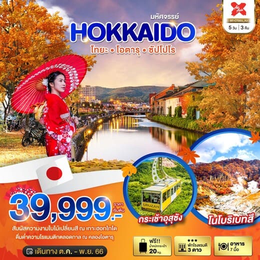 ทัวร์ญี่ปุ่น  AJP67-03 HOKKAIDO โทยะ โอตารุ ซัปโปโร (301166)