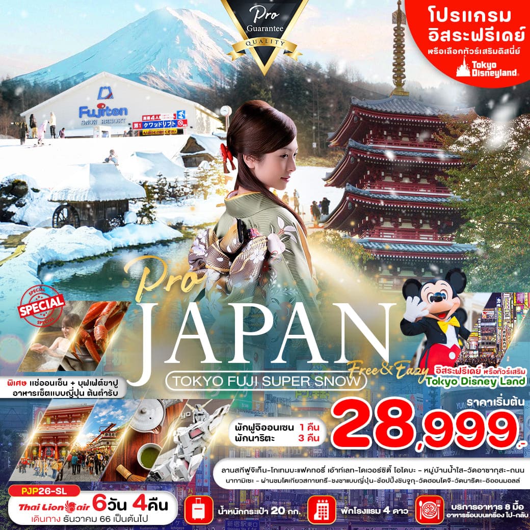 ทัวร์ญี่ปุ่น AJP81-04 PRO TOKYO FUJI SUPER SNOW FREE EASY (060367)   