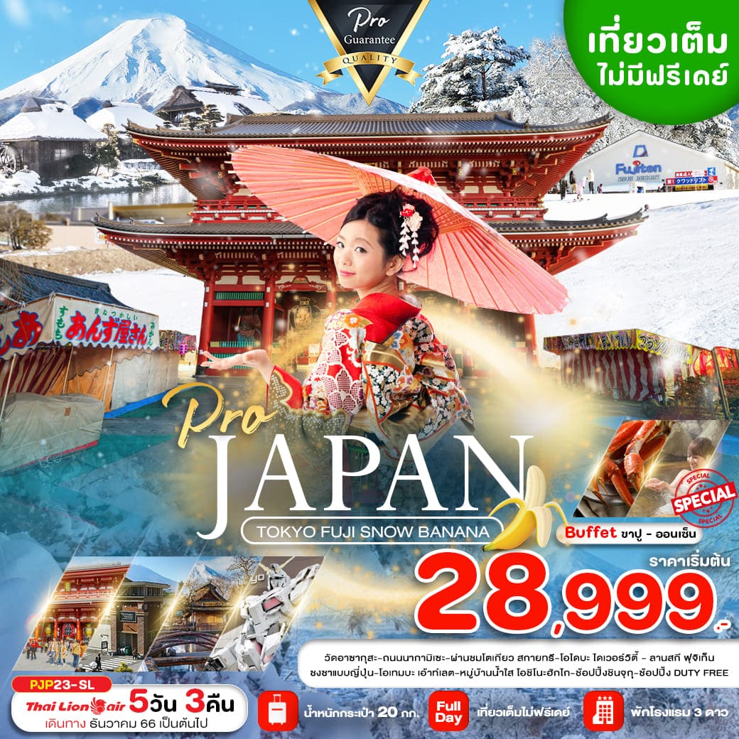 ทัวร์ญี่ปุ่น AJP81-02 PRO TOKYO FUJI SNOW BANANA(220367)