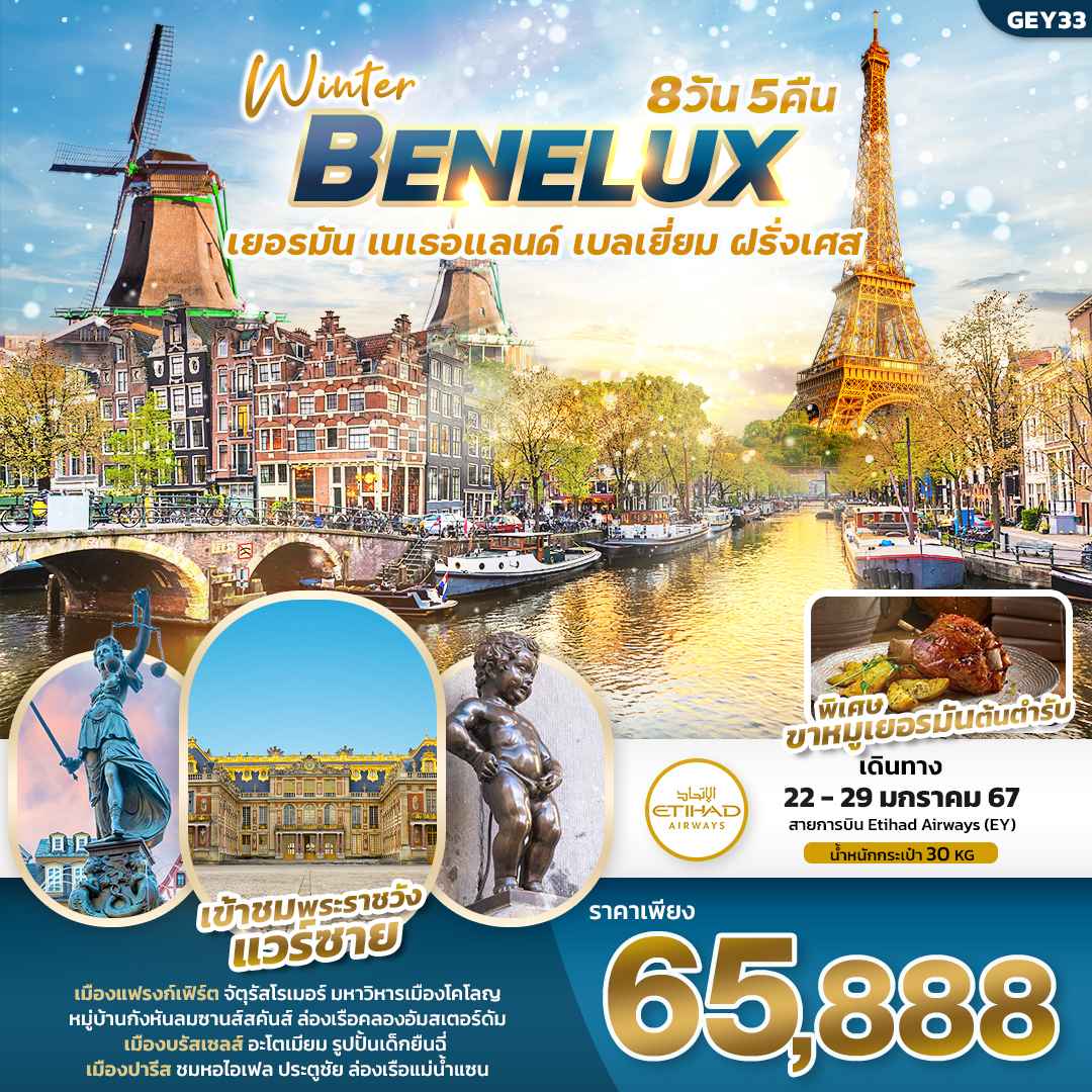 ืทัวร์ยุโรป AEU96-05 WINTER BENELUX เยอรมัน เนเธอแลนด์ เบลเยียม ฝรั่งเศส (220167)