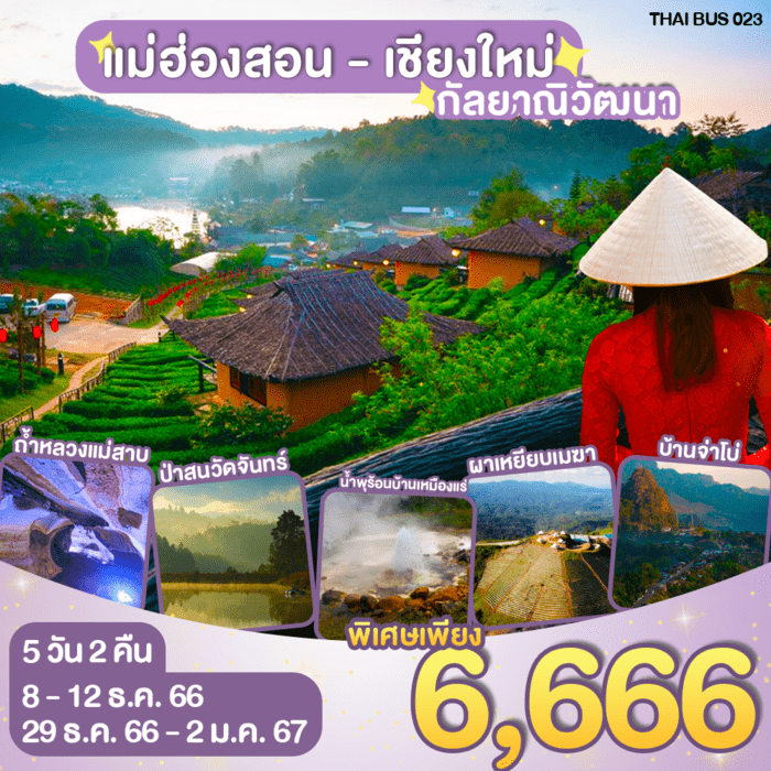 ทัวร์ในประเทศ AD08-06 แม่ฮ่องสอน ปาย เชียงใหม่ กัลยาณิวัฒนา (291266)