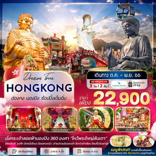 ทัวร์ฮ่องกง AHK32-02 HONGKONG นองปิง ช้อปปิ้งเต็มอิ่ม (241166)