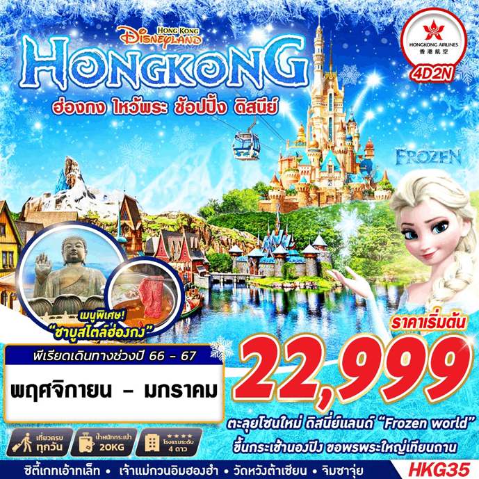 ทัวร์ฮ่องกง AHK23-07 Hongkong Nongping Disneyland (270167)
