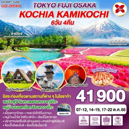 ทัวร์ญี่ปุ่น AJP75-10 TOKYO FUJI OSAKA KOCHIA KAMIKOCHI NRT-XJ042 (171068)
