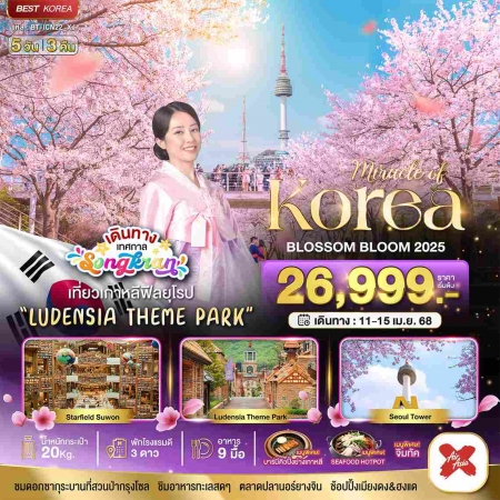 ทัวร์เกาหลี AKR02-02 KOREA BLOSSOM BLOOM ICN22(110468)    