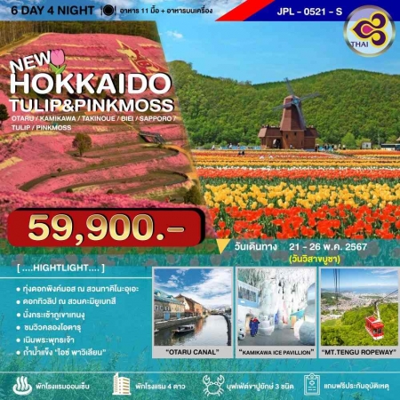 ทัวร์ญี่ปุ่น AJP73-01 HOKKAIDO TULIP PINKMOSS MAY (210567)