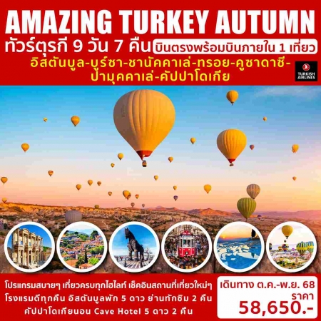 ทัวร์ตุรกี ATK280-07 AMAZING TURKEY AUTUMN บินภายใน 1 เที่ยวบิน  (081168)