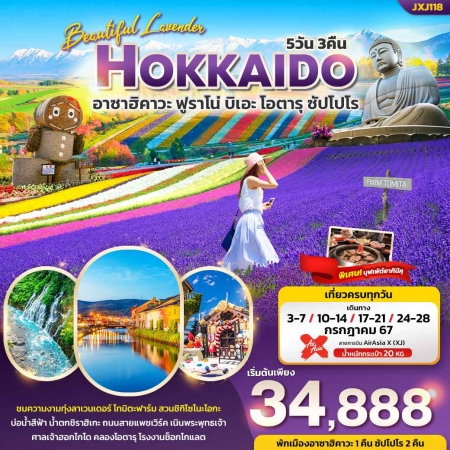 ทัวร์ญี่ปุ่น AJP72-11  Beautiful Lavender HOKKAIDO XJ118 (240767)