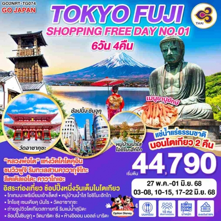 ทัวร์ญี่ปุ่น AJP75-02 TOKYO FUJI SHOPPING FREE DAY NO.01 NRT-TG074 (170668)