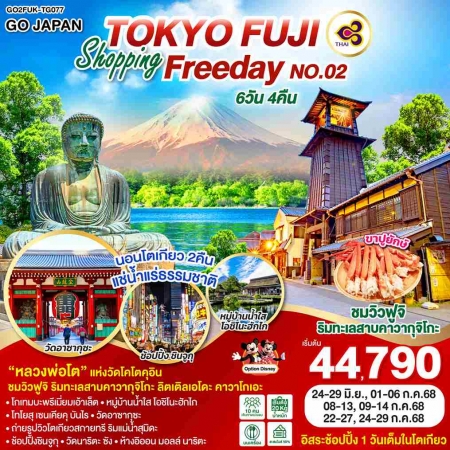 ทัวร์ญี่ปุ่น AJP75-03 TOKYO FUJI SHOPPING FREE DAY NO.02 NRT-TG077 (240768)