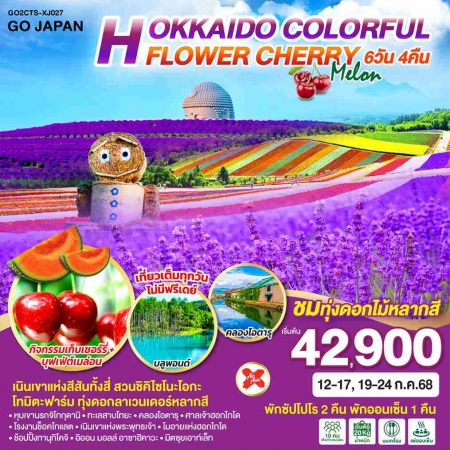 ทัวร์ญี่ปุ่น AJP75-07 HOKKAIDO COLORFUL FLOWER CHERRY MELON CTS-XJ027 (190768)