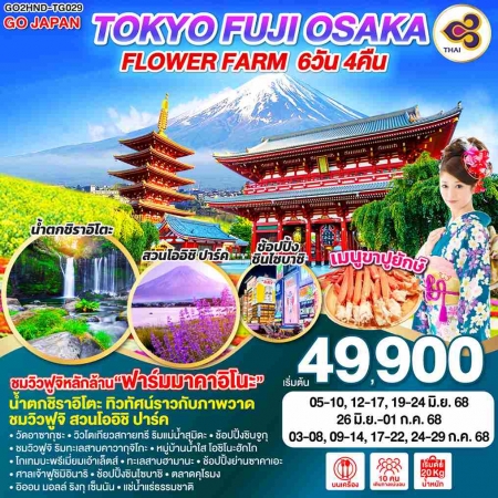 ทัวร์ญี่ปุ่น AJP75-04 TOKYO FUJI OSAKA FLOWER FARM HND-TG029 (240468)
