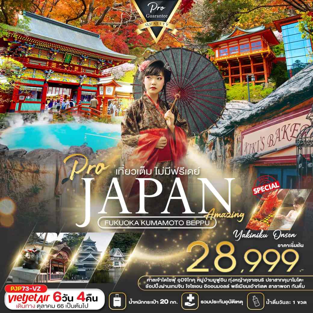 ทัวร์ญี่ปุ่น AJP81-09 PRO JAPAN FUKUOKA KUMAMOTO BEPPU AMAZING (230367)   