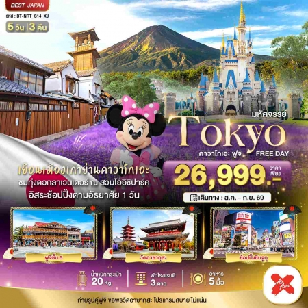 ทัวร์ญี่ปุ่น AJP67-22 มหัศจรรย์ TOKYO ฟูจิ คาวาโกเอะ freeday NRT_S14_XJ (030969)